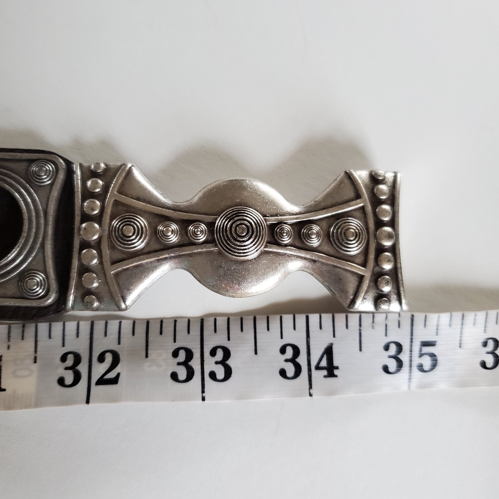 Chicos Brown Adjustable Leather Statement Belt Si… - image 5